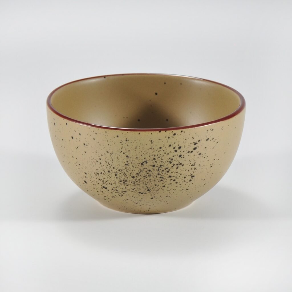 16-piece matte brown speckled stoneware dinner set by Xuye Ceramics