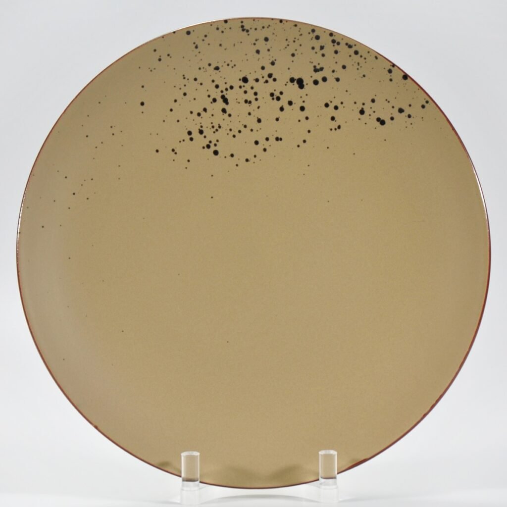 16-piece matte brown speckled stoneware dinner set by Xuye Ceramics
