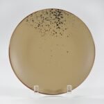 16-piece matte brown speckled stoneware dinner set by Xuye Ceramics