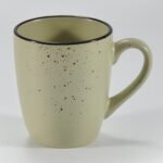 16-piece matte khaki speckled stoneware dinner set by Xuye Ceramics