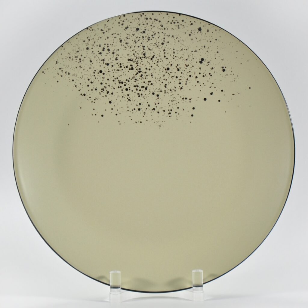16-piece matte khaki speckled stoneware dinner set by Xuye Ceramics