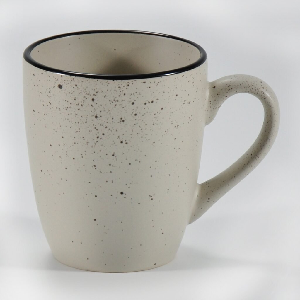 16-piece matte cream speckled stoneware dinner set by Xuye Ceramics