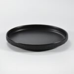 12-piece matte black embossed stoneware dinner set by Xuye Ceramics