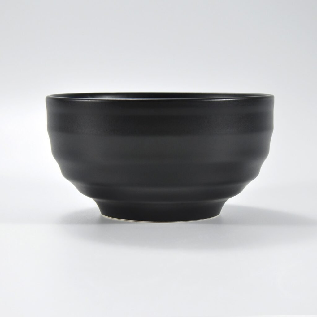 Embossed Ramen Bowl Straight Rim Matte Black