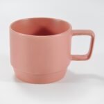 stackable ceramic coffee mug in matte and glossy colors by Xuye Ceramics