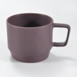 stackable ceramic coffee mug in matte and glossy colors by Xuye Ceramics