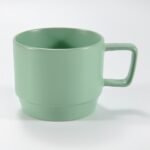 stackable ceramic coffee mug in matte and glossy colors by Xuye Ceramics