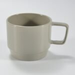 stackable ceramic coffee mug in matte and glossy colors by Xuye Ceramics
