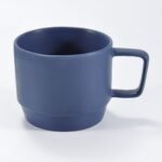 stackable ceramic coffee mug in matte and glossy colors by Xuye Ceramics